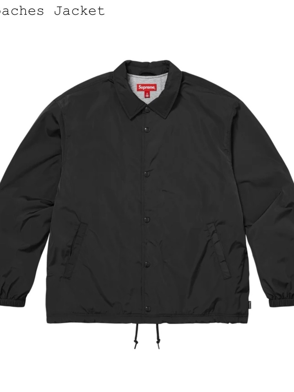 Supreme Black Coaches Jacket - Men's Lightweight